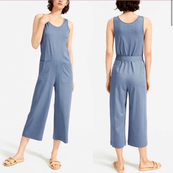 EVERLANE The Luxe Cotton Jumpsuit in Blue Size XS - Picture 7 of 7